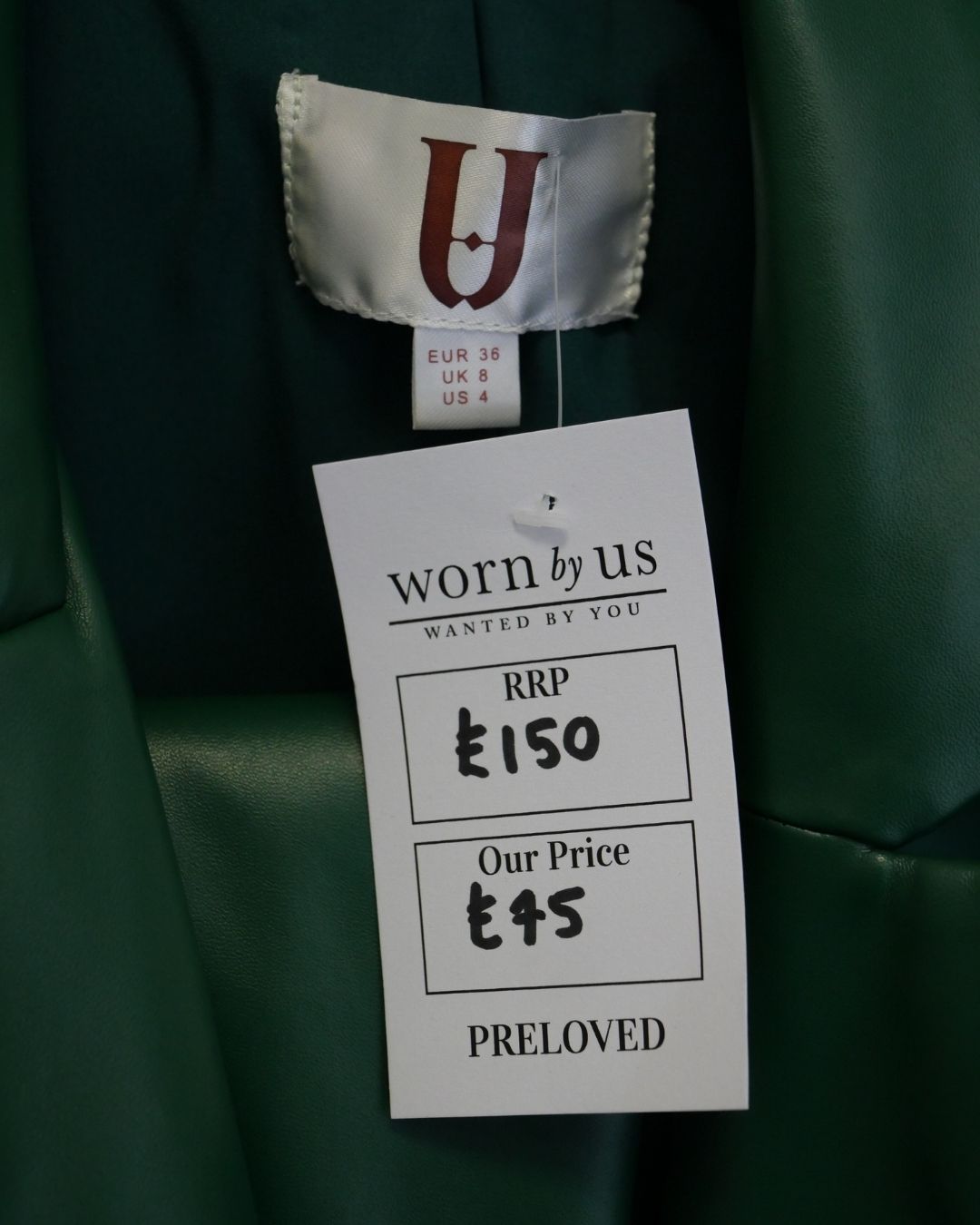 Forever Unique Green PU Suit - Size 8 - Preloved