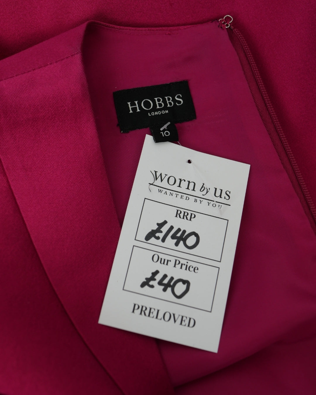 Hobbs Bow-Waist Satin Sheath – Size 10 – Preloved