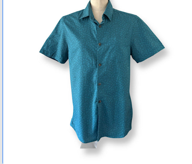 Burton Steel Blue Short Sleeved Shirt - Size S - Preloved