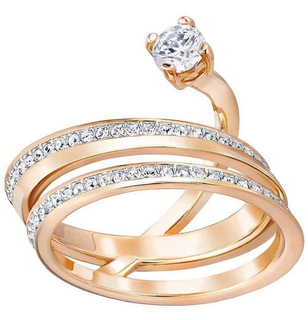 Swarovski Fresh Rose Gold Ring - Size R - New