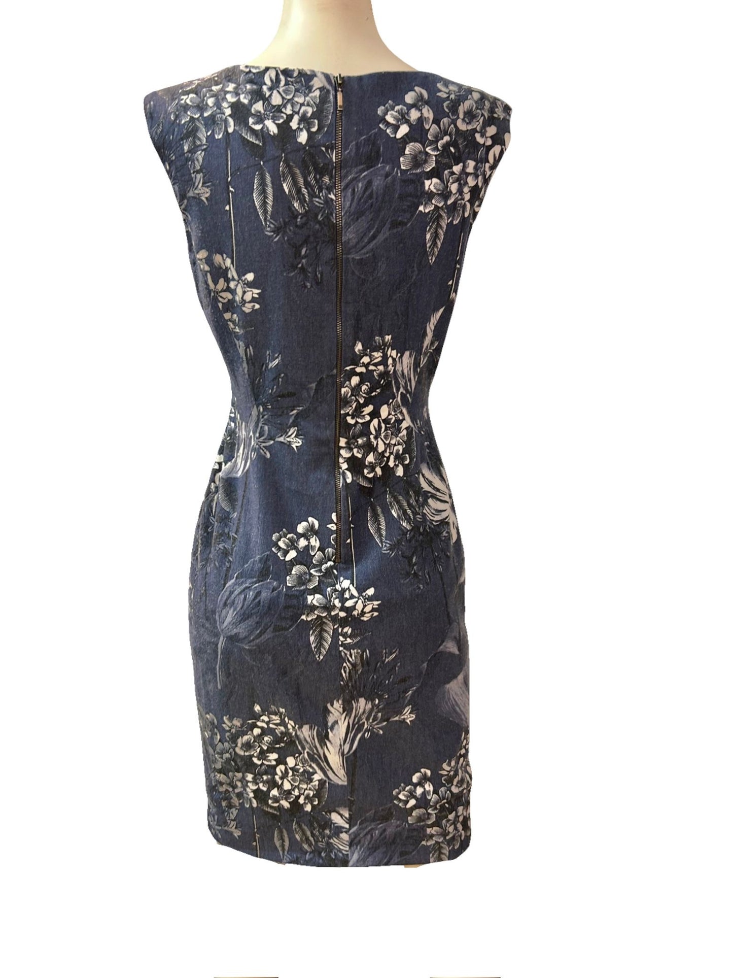 Phase Eight Blue Floral Dress - Size -10 - Preloved