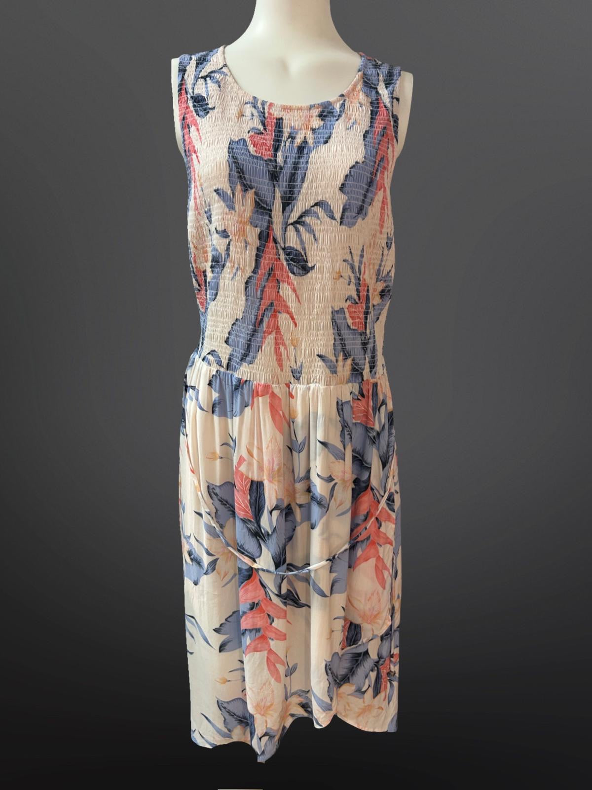 Oasis Floral Sleeveless Dress - Size -12 - Preloved