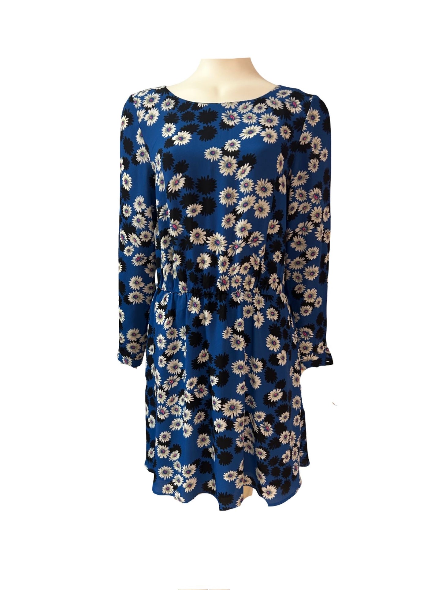 Oasis Blue Floral Dress - Size 12 - Preloved