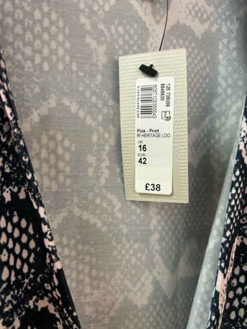 River Island Wrap Print Dress - Size -16 - New Tags