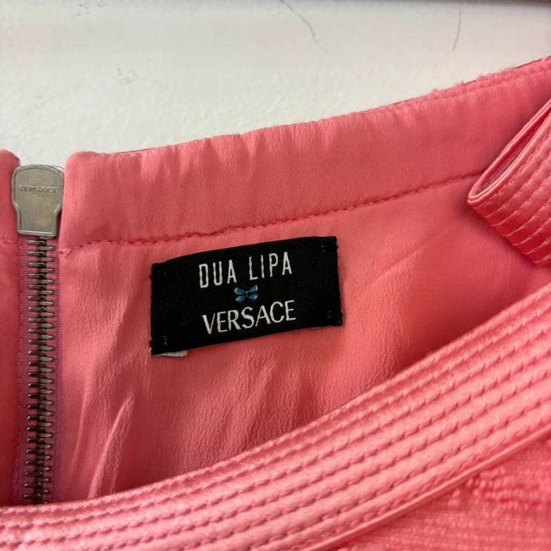 Dua Lipa Pink Versace Skirt/Top Set - 12