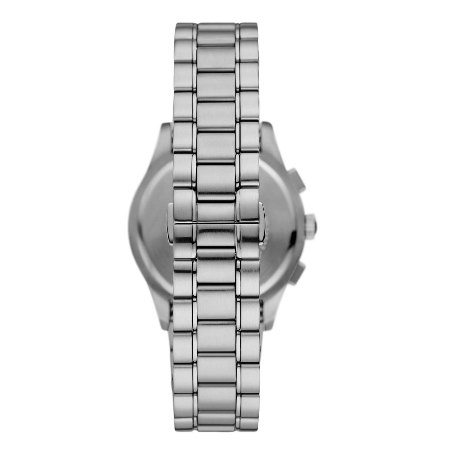 Emporio Armani Paolo Chronograph Black Dial Silver Steel Strap Watch For Men - New in box