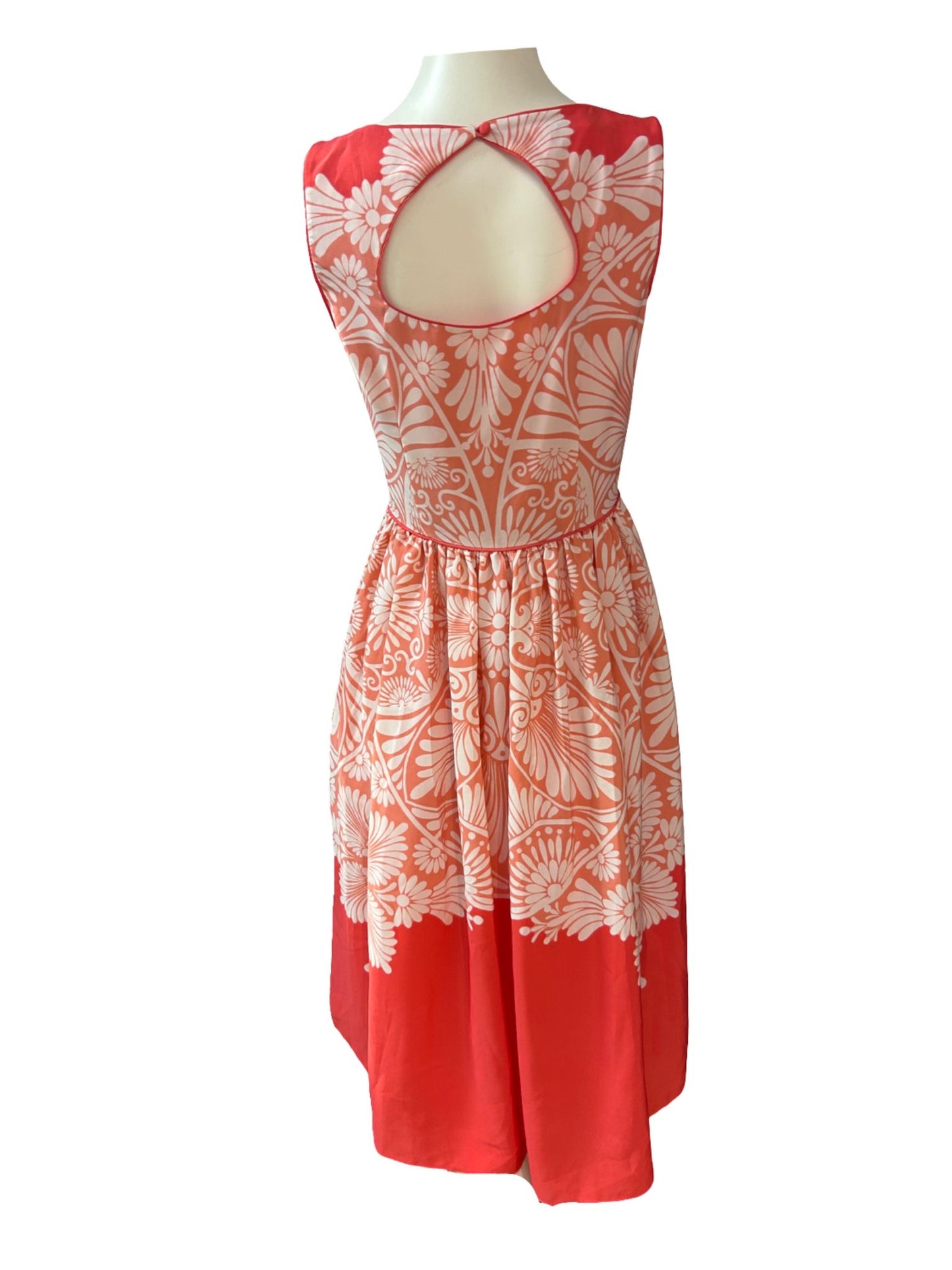 Monsoon Pink Coral Sleeveless Dress - Size - 10 - Preloved