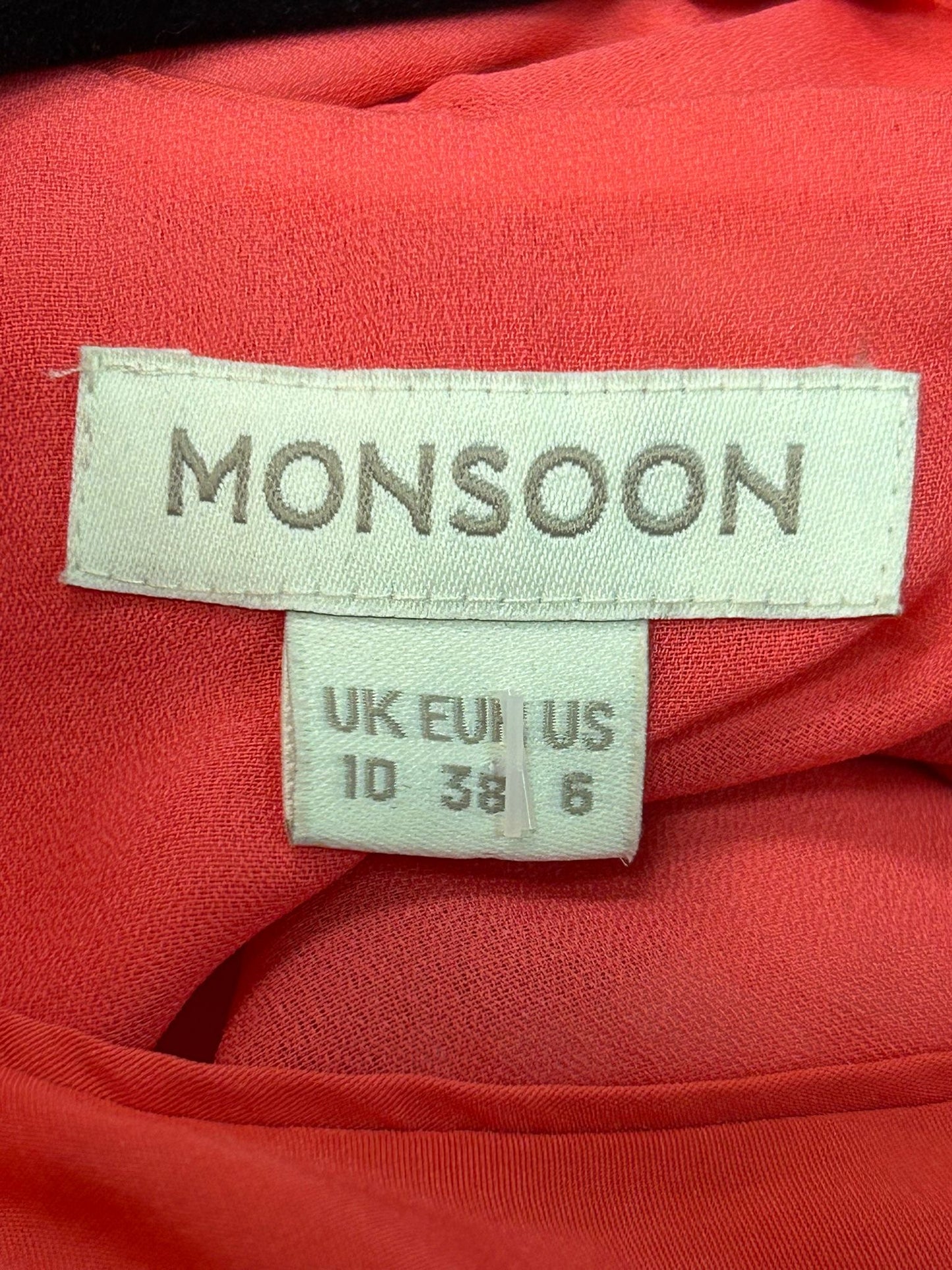 Monsoon Pink Coral Sleeveless Dress - Size - 10 - Preloved
