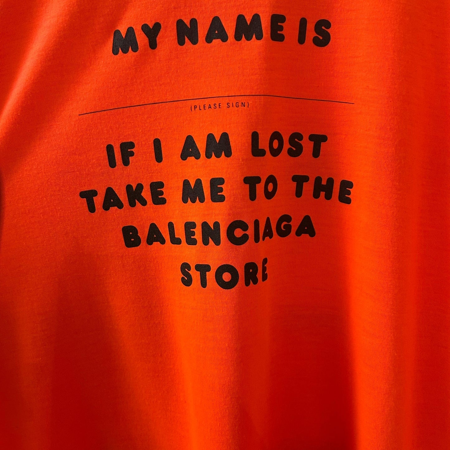 Balenciaga Unfit Orange Printed T Shirt - Size L