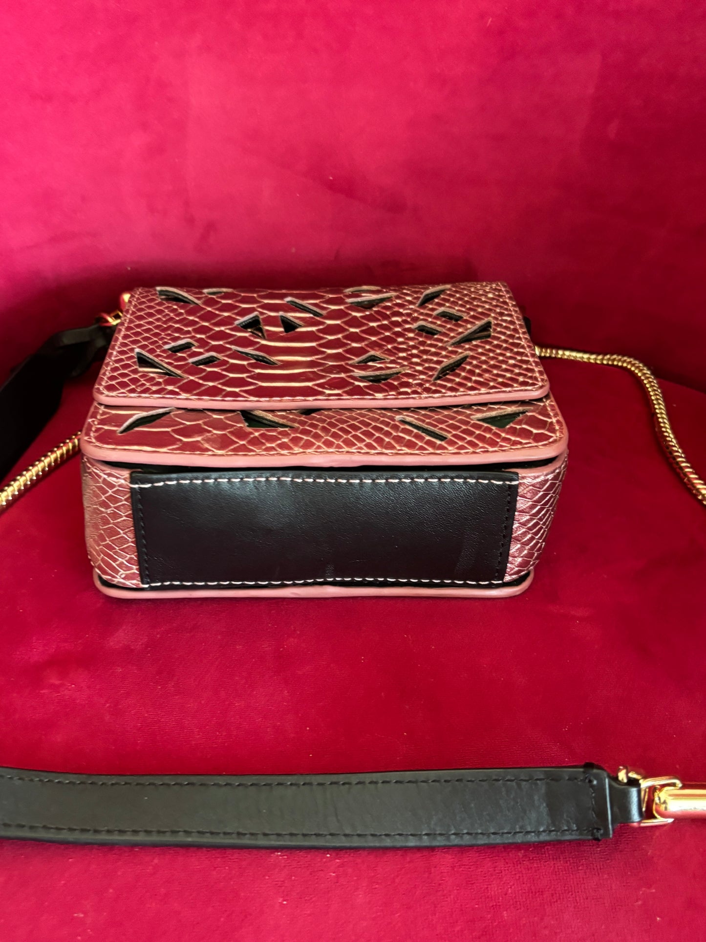 Kenzo Python Embossed Leather Flap Bag