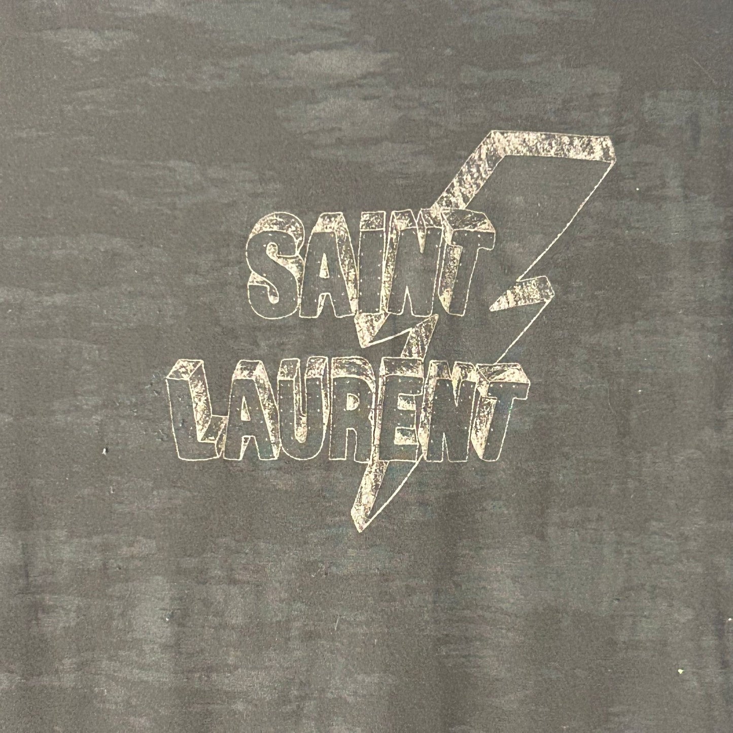 Saint Laurent Paris Lightning Bolt Print T Shirt -Size S