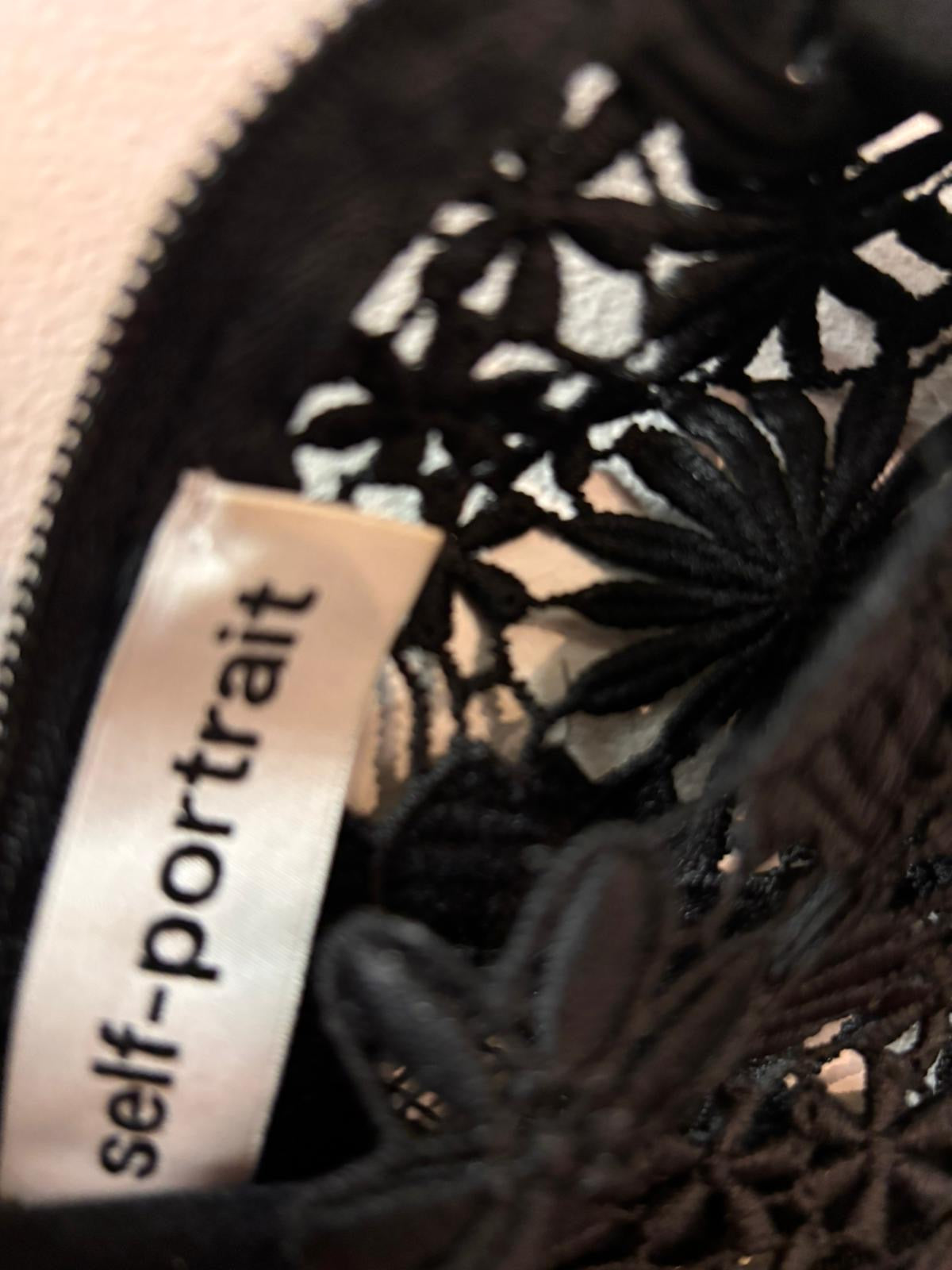 Self -Portrait Black Lace Blouse - Size 8