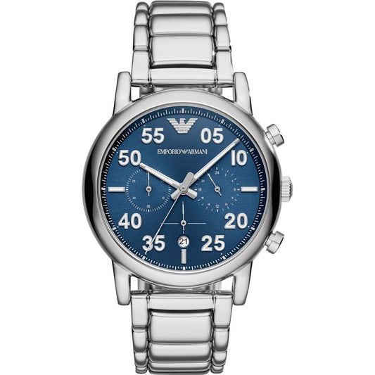 Emporio Armani AR11132 Men's Luigi Silver Chronograph Watch - New in box