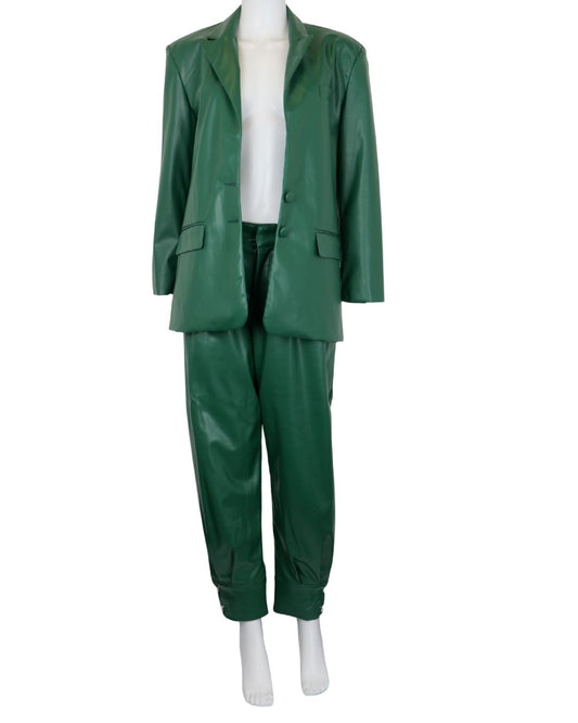 Forever Unique Green PU Suit - Size 8 - Preloved 