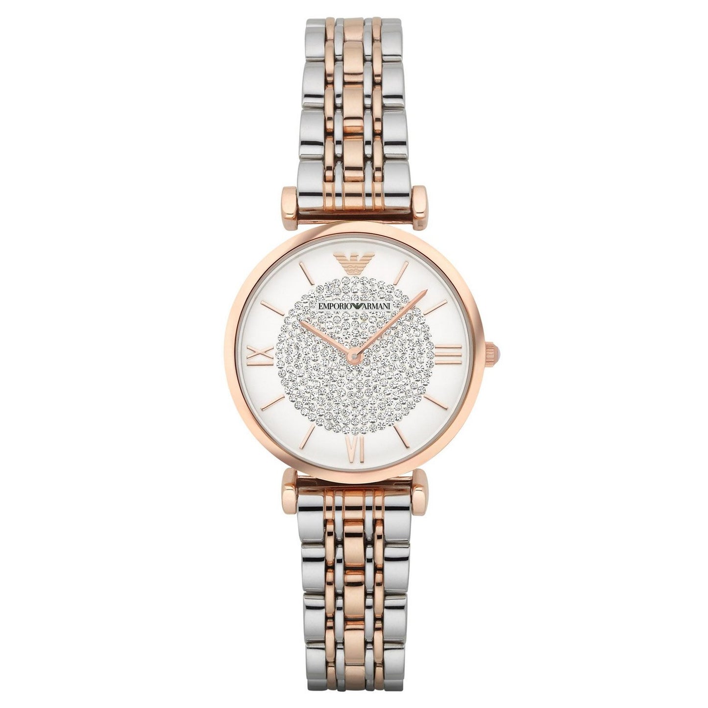 Emporio Armani Stainless Steel and Rose Gold Crystal Watch - New in box 