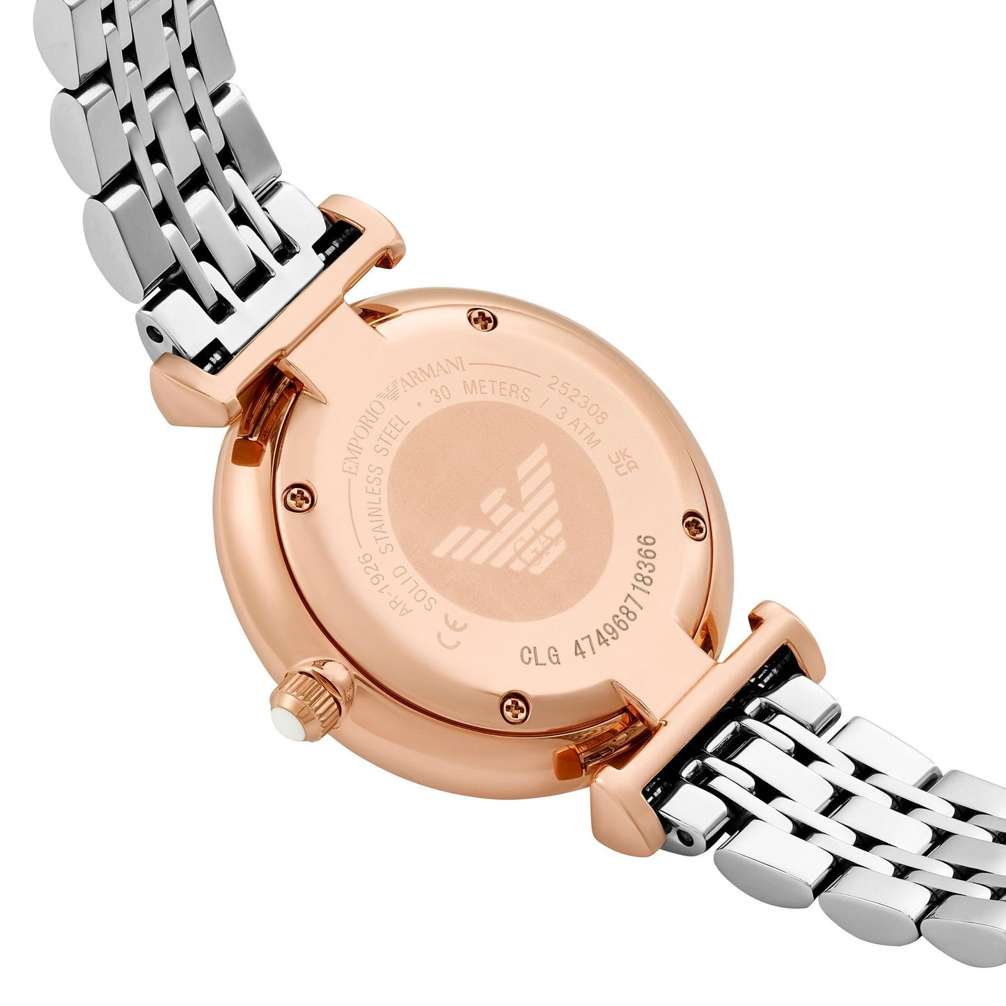 Emporio Armani Stainless Steel and Rose Gold Crystal Watch - New in box 