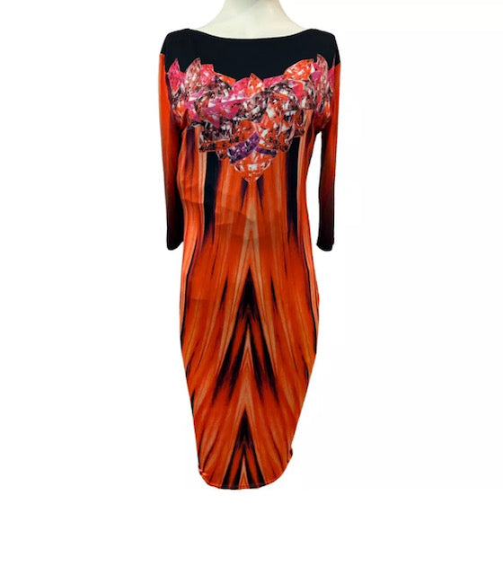 Forever Unique Red Flame Dress - Size - 12 - Preloved 