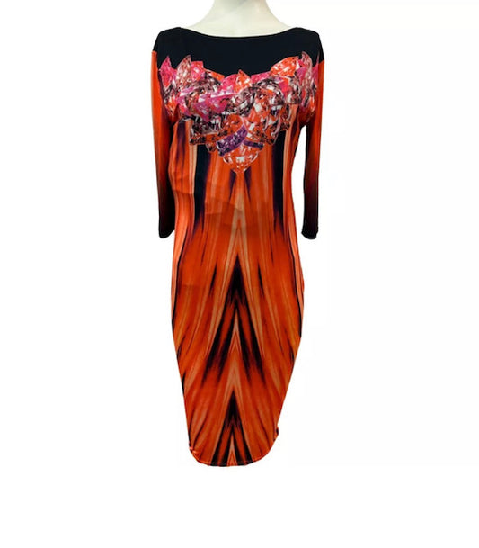 Forever Unique Red Flame Dress - Size - 12 - Preloved 