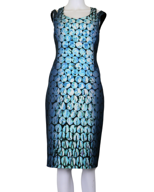 Karen Millen Geometric Sleeveless Dress - Size - 10 - Preloved 