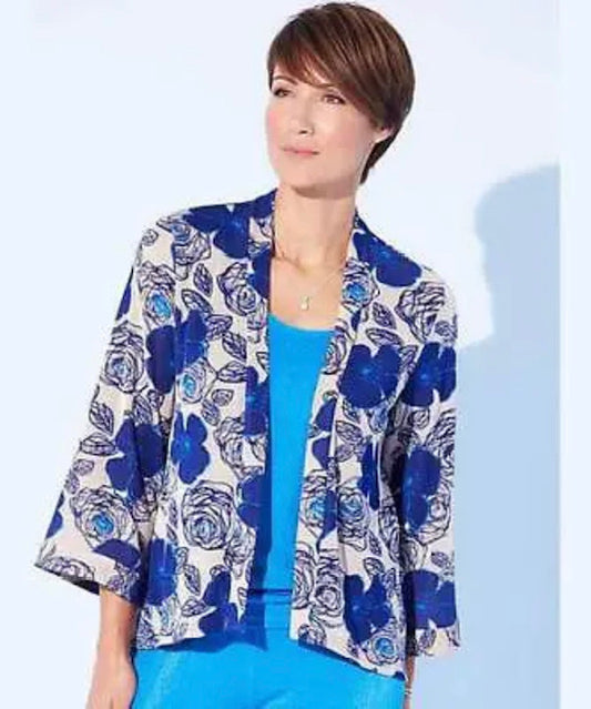 Julipa Slinky Kimono Blue Top - Size -12 - New Tags