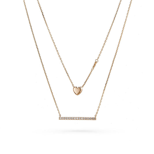 Michael Kors Rose Gold Tone Cubic Zirconia Heart Necklace - New Tags