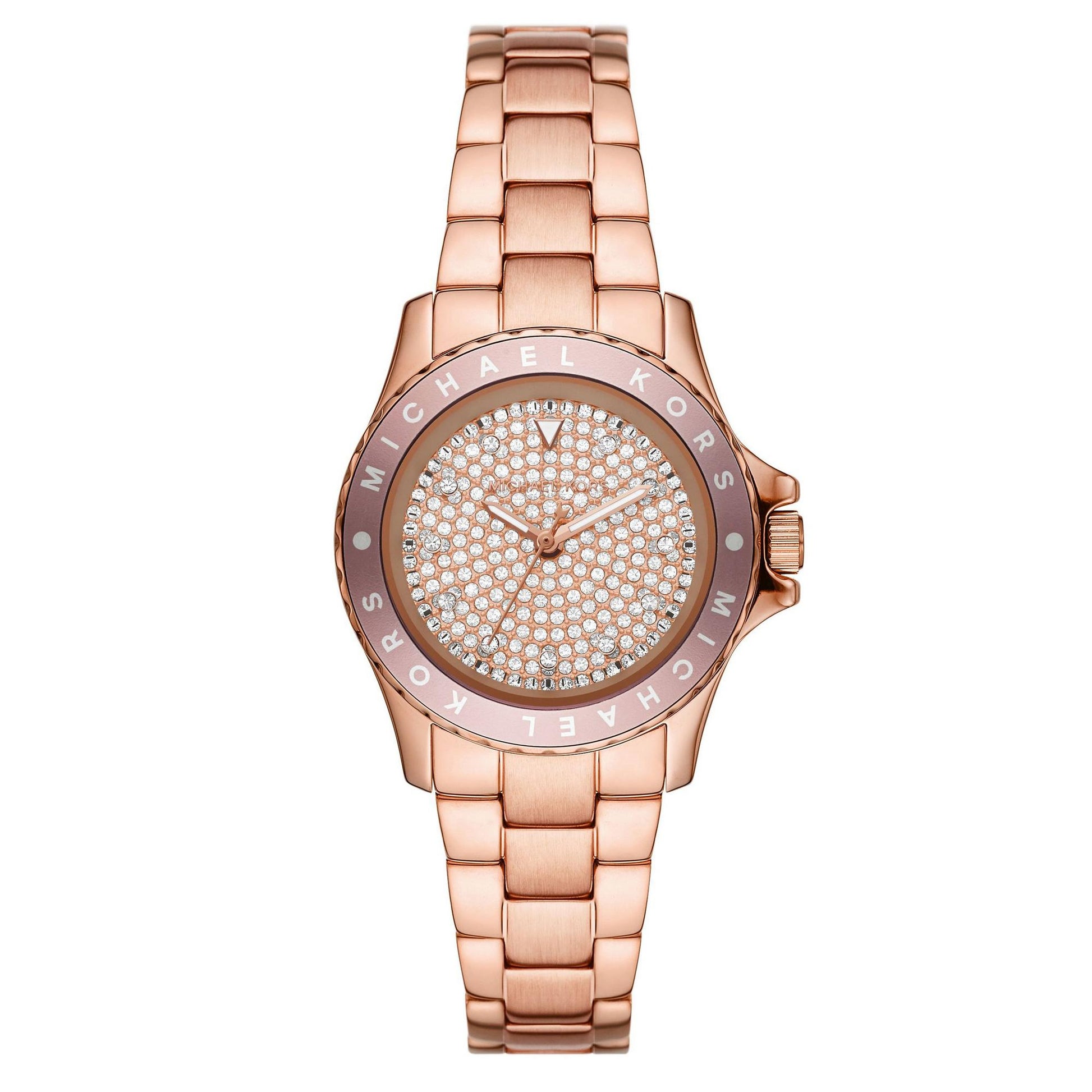 Michael Kors Kenly Rose Gold Tone Crystal Ladies Watch - New