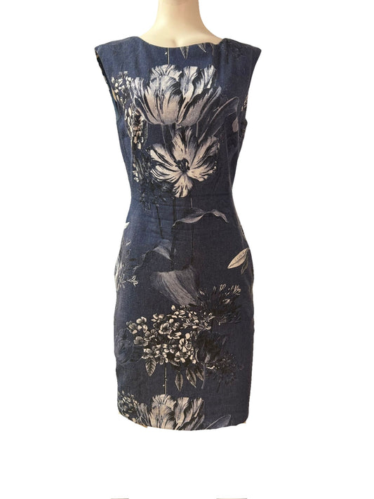 Phase Eight Blue Floral Dress - Size -10 - Preloved