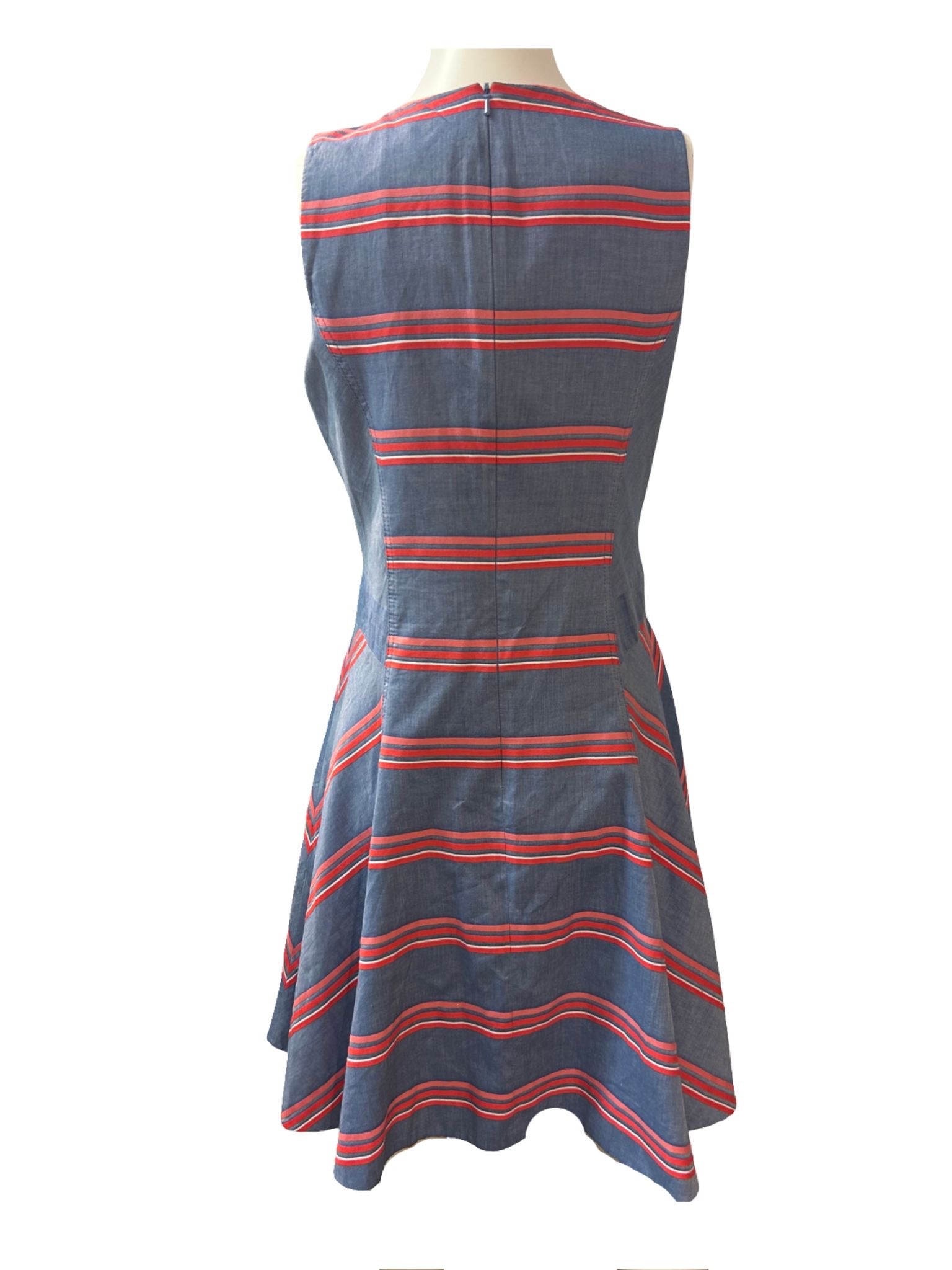 Karen Millen Sleeveless Light Blue Dress -Size - 12- Preloved 