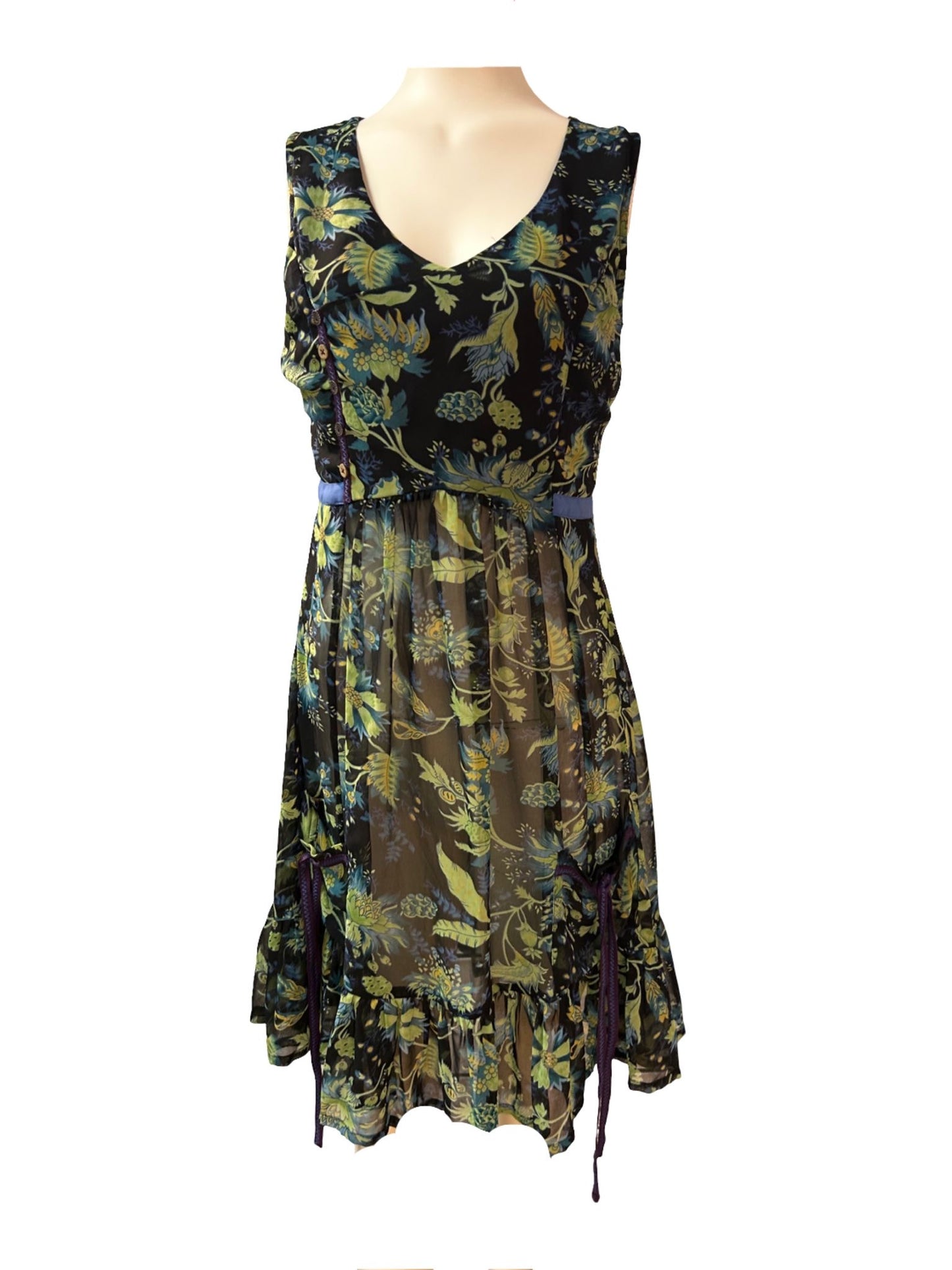 Joe Browns Green Floral Dress -Size -10-New Tags