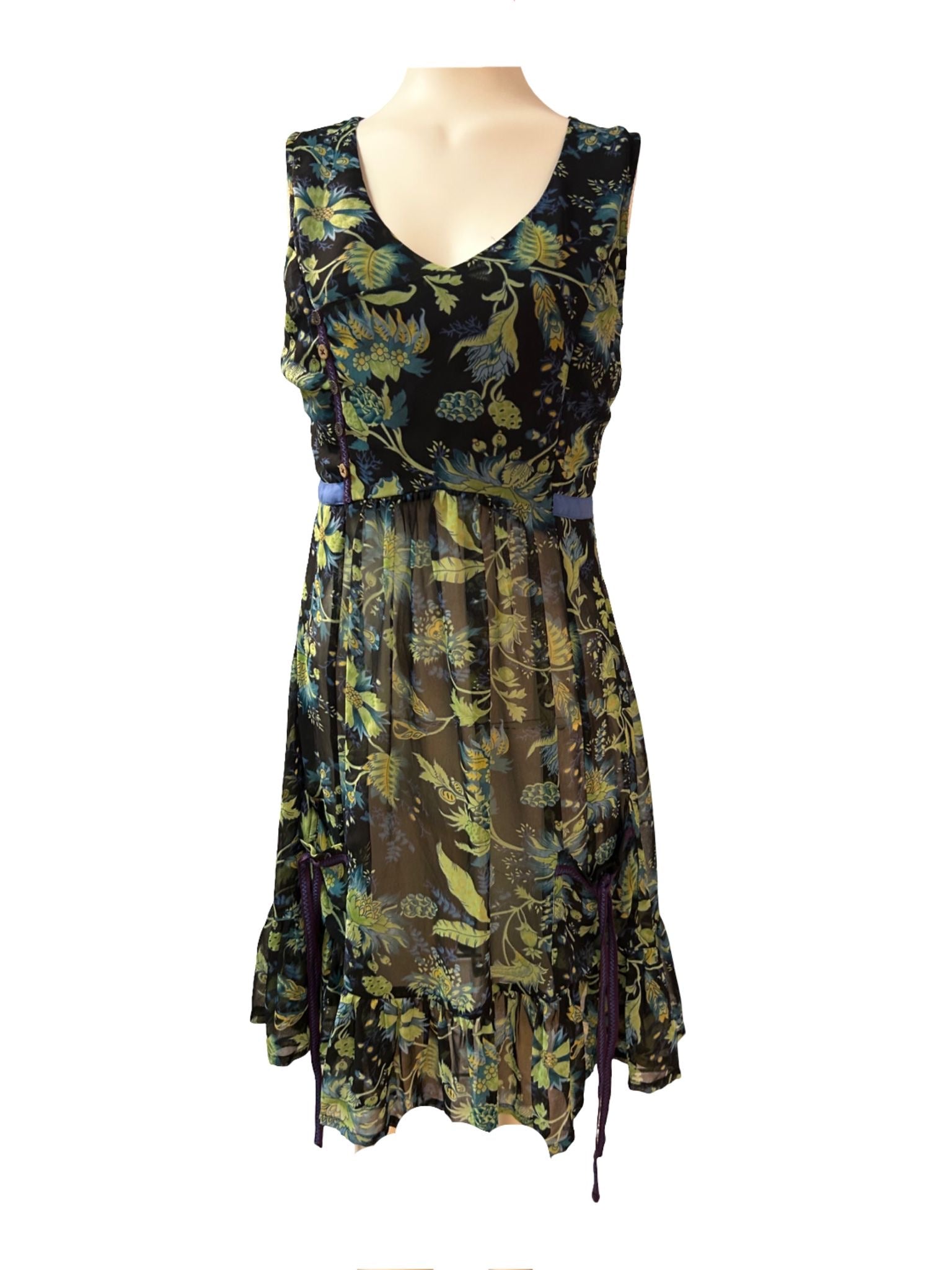 Joe Browns Green Floral Dress -Size -10-New Tags