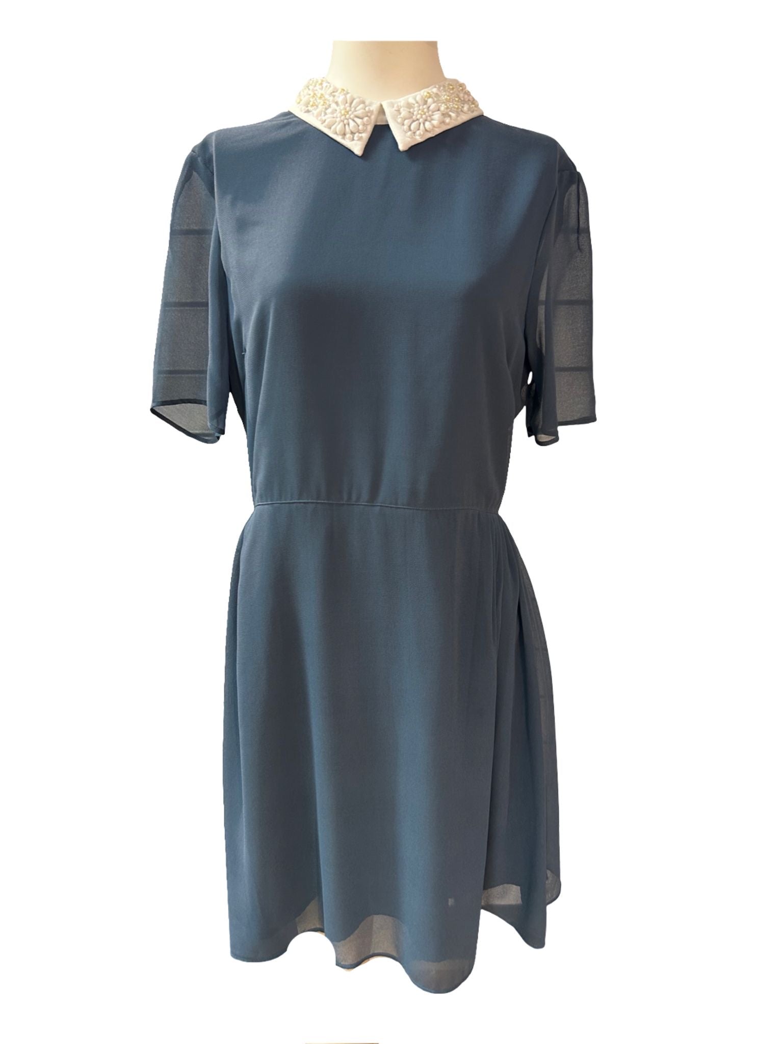 M & S Limited Edition Blue Mix Embellished Dress - Size -12 - New tags