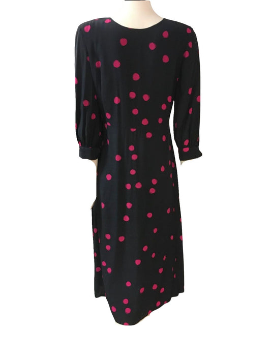 Mint Velvet Black & Red Dress - Size -12 - Preloved 