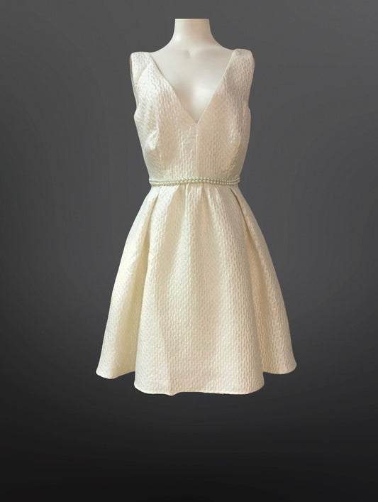 Ted Baker White Sleeveless Dress - Size 8-10 - Preloved