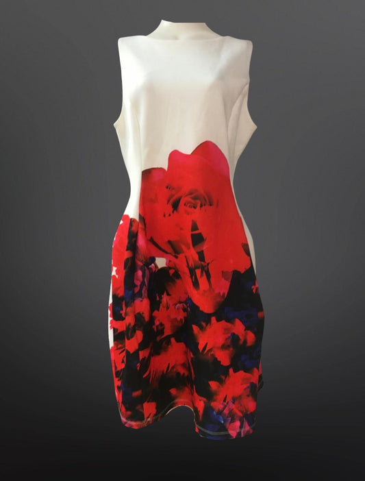 Jeuvre Red and White Dress - Size -14 - New Tags