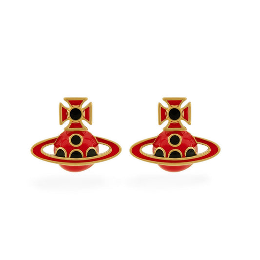 Vivienne Westwood Sylvana Yellow Gold Tone Stud Earrings