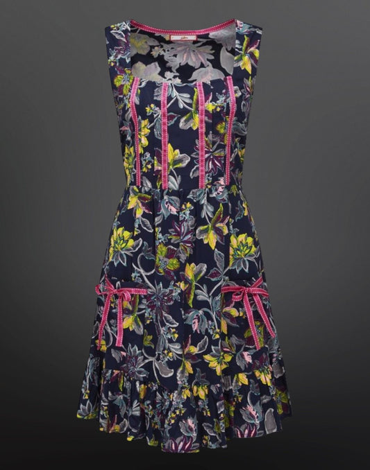 Joe Browns Navy Floral Dress - Size 10 - Preloved