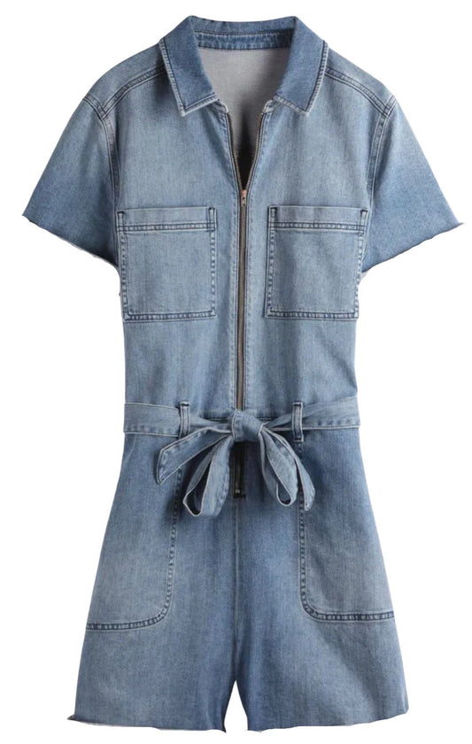 Hush Joanie Denim Playsuit - Size 8 - Preloved