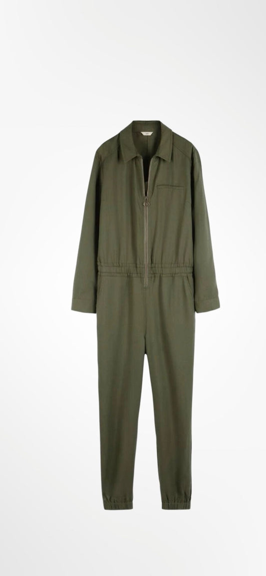 Hush Olive Green Boiler Suit - Size 8 - Preloved