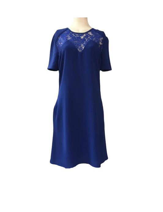 Ossie Clark Blue Dress - Size 10 - Preloved