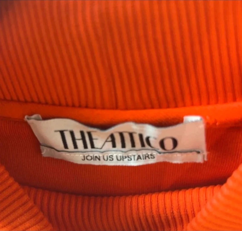 Attico Jesse Mock Neck Orange Top - Size UK 8
