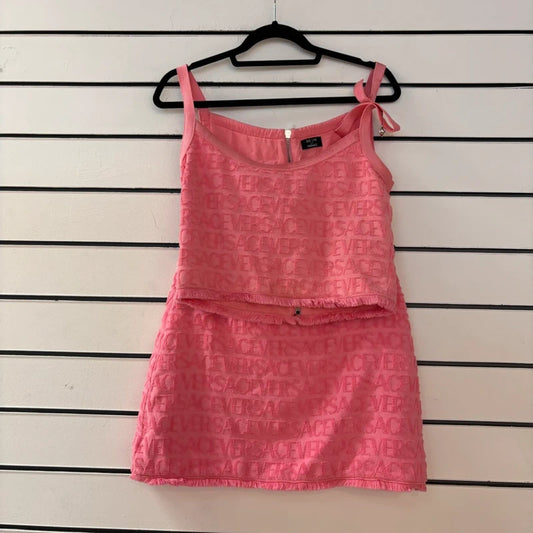 Dua Lipa Pink Versace Skirt/Top Set - 12