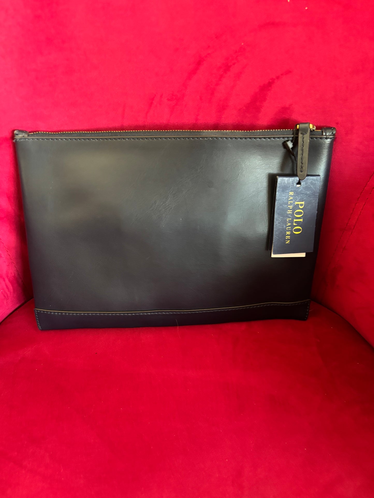 Polo Ralph Lauren Leather Clutch Pouch Bag -New With Tags