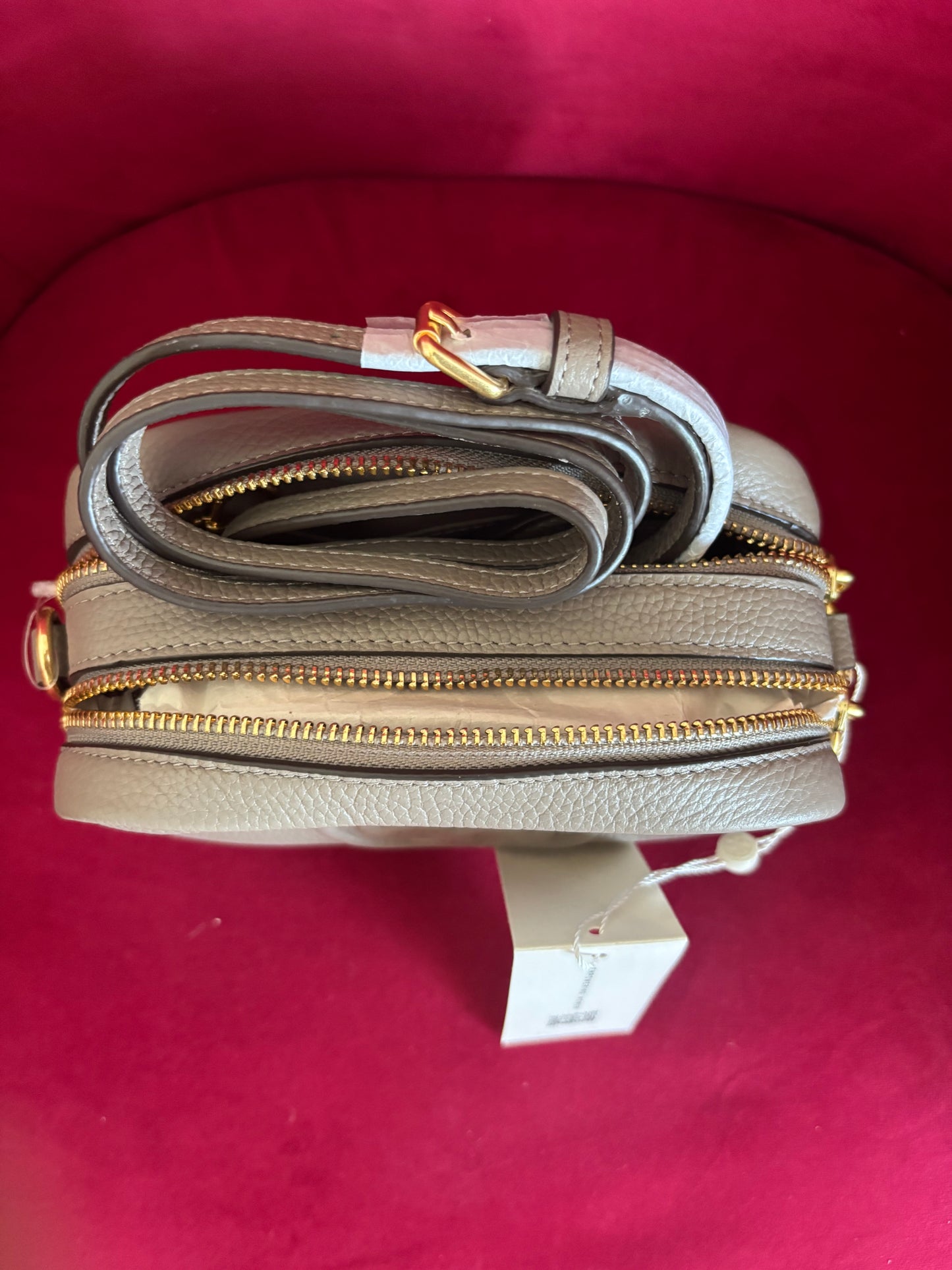 Tory Burch Perry Bombe Mini Leather Crossbody Bag -New Tags