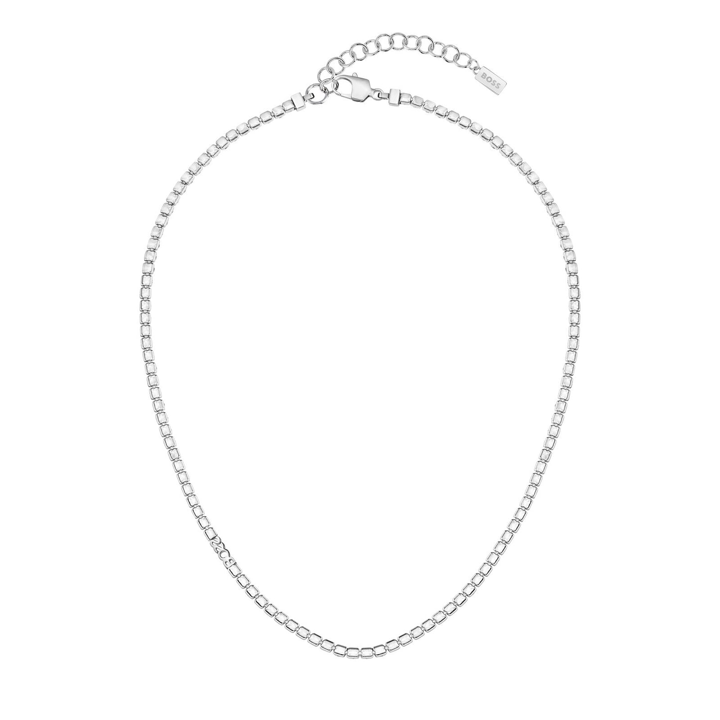 BOSS Kassy Precious Silver Crystal Tennis Necklace - New in box