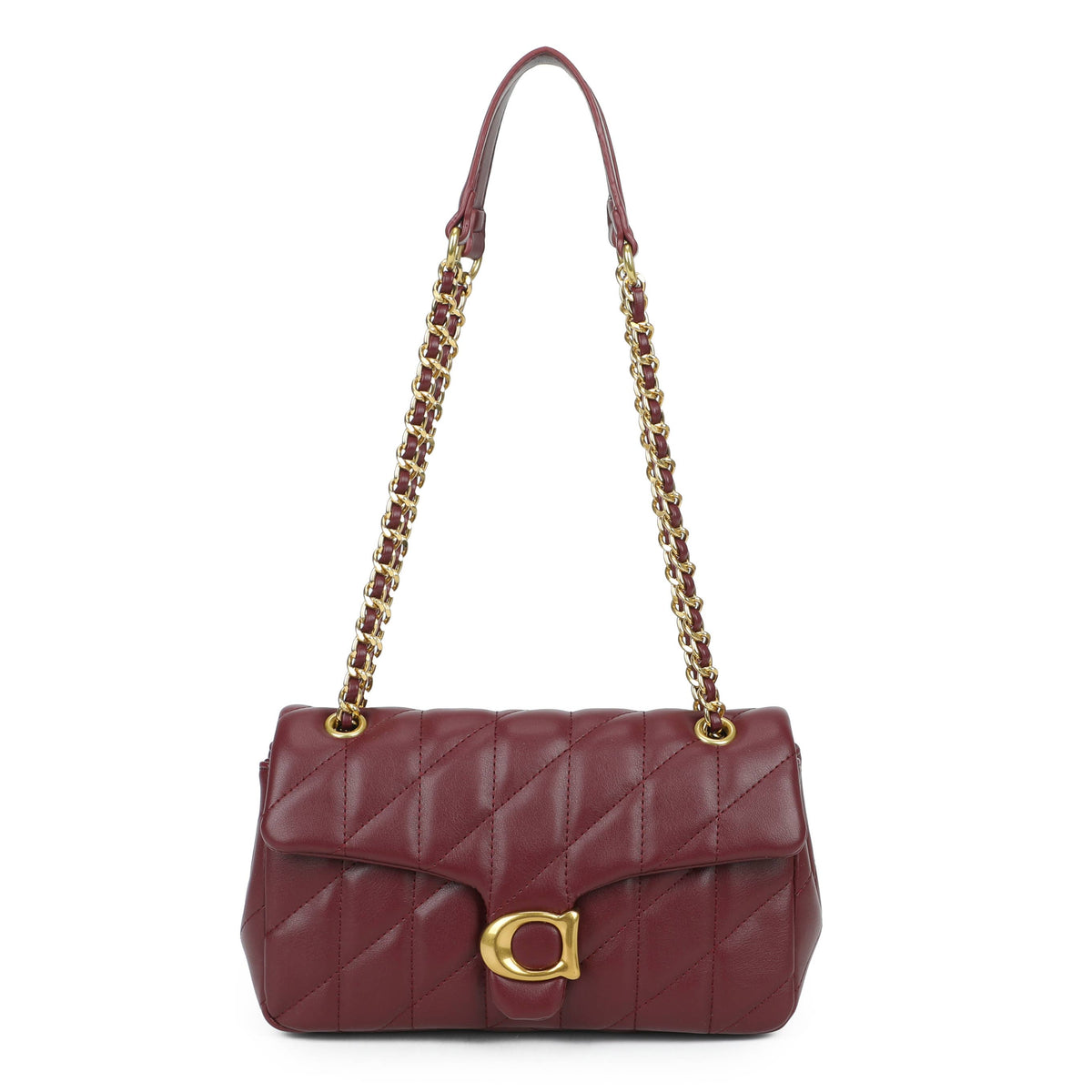 JM1776 Quilted Chain Shoulder Bag with Flap Closure