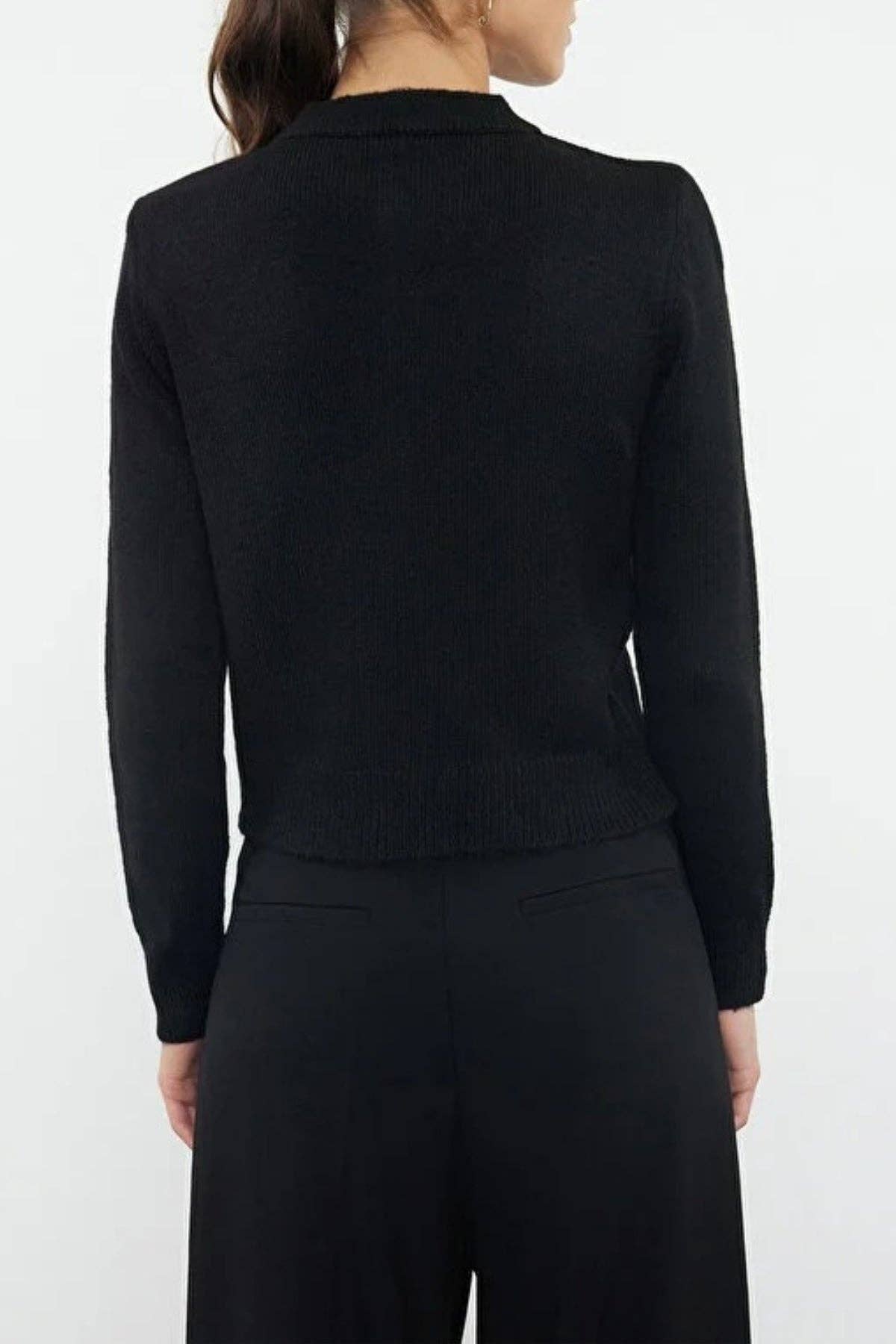 Soft-Textured Knit Cardigan with Jewellery Button Detail