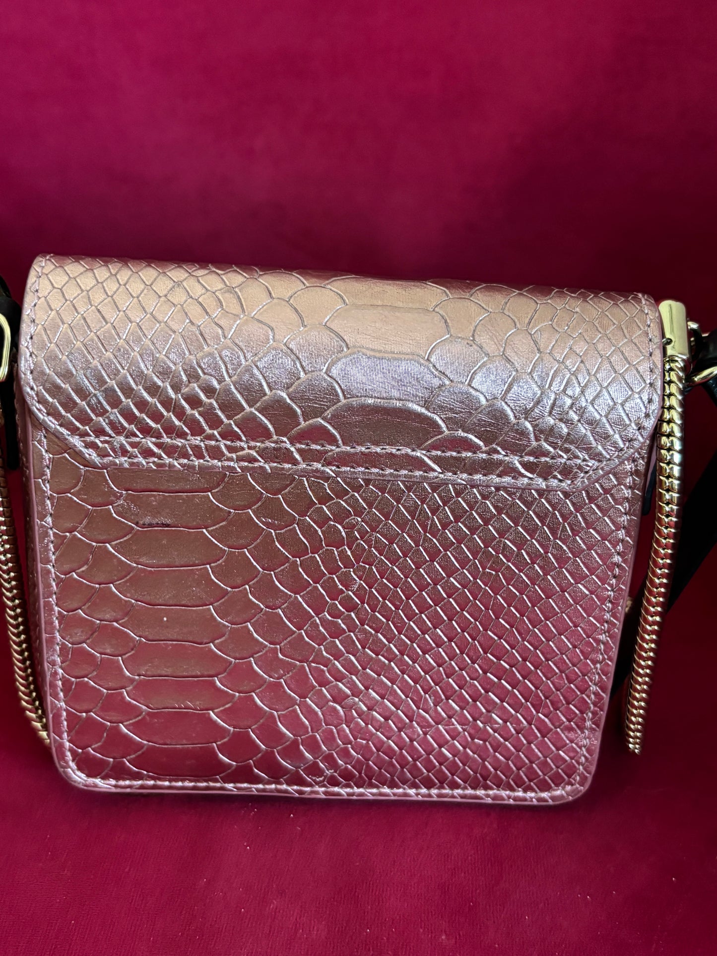 Kenzo Python Embossed Leather Flap Bag