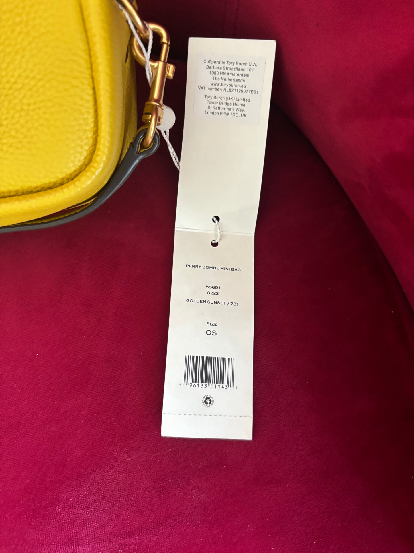 Tory Burch Perry Bombe Mini Leather Crossbody Bag -New Tags