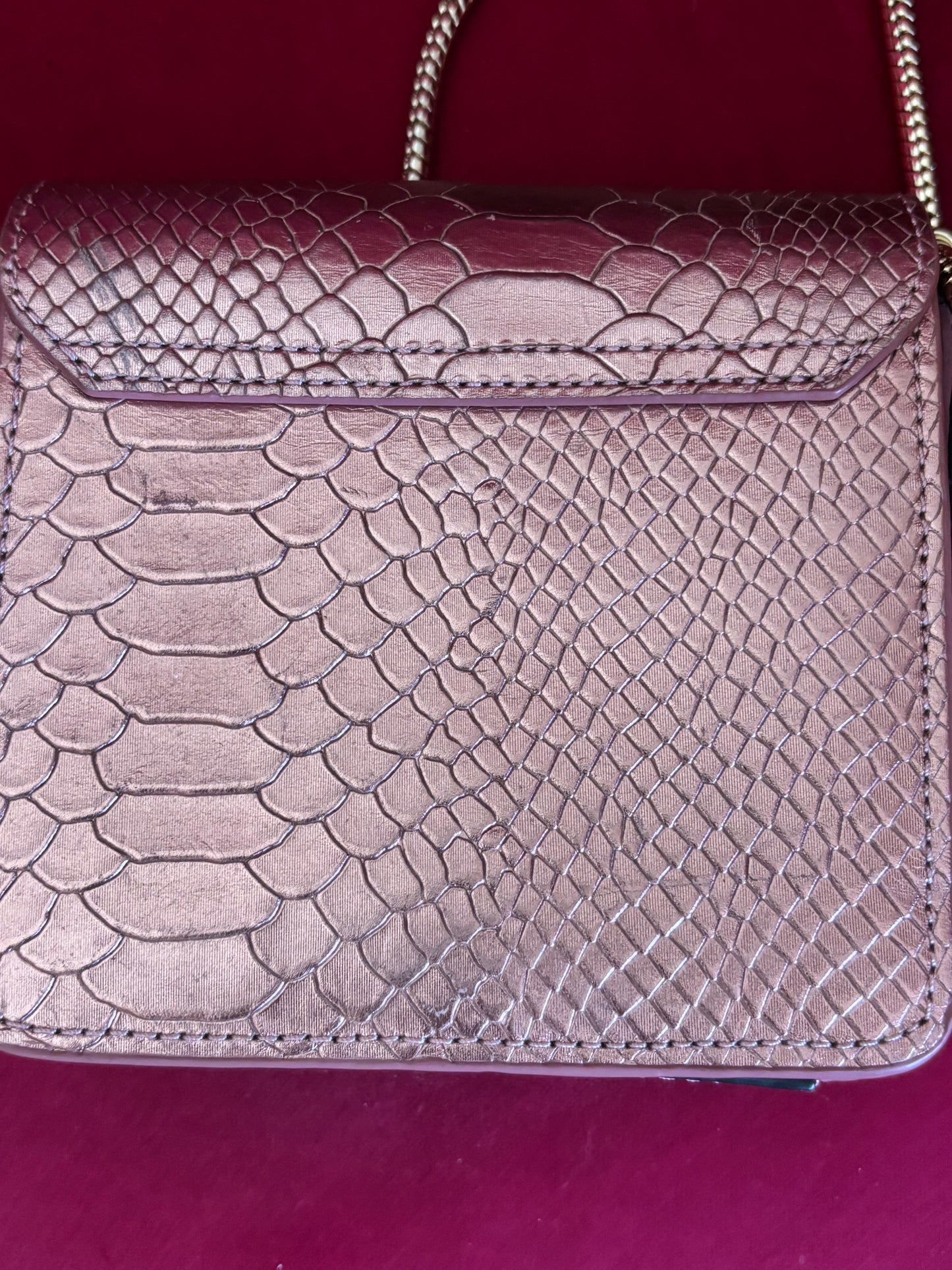 Kenzo Python Embossed Leather Flap Bag