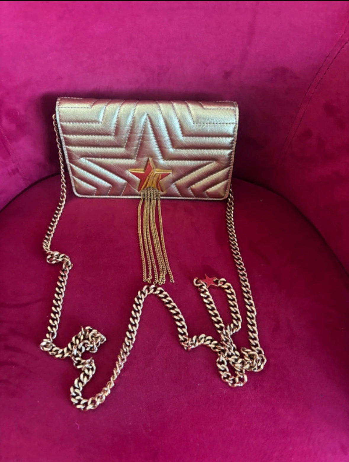 Stella McCartney Gold Flap Shoulder Bag